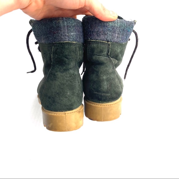 Wolverine Wilderness Green Suede Hiker Boots Plaid - Picture 5 of 11